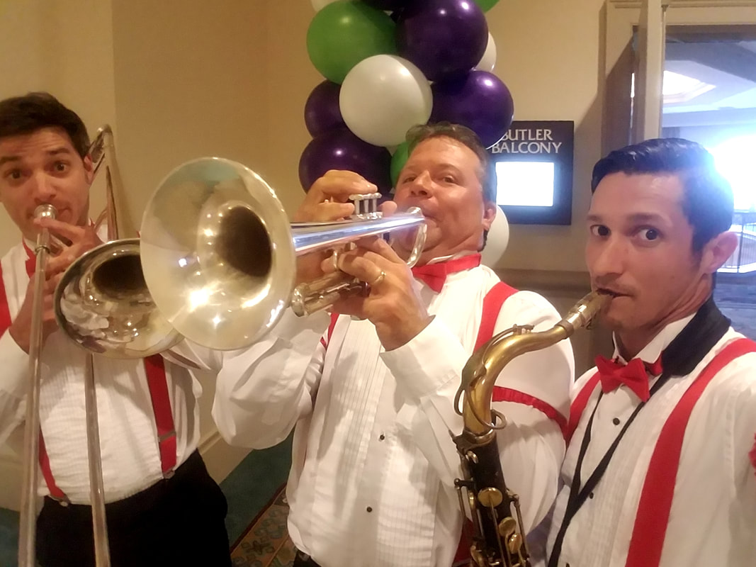 PictureCorporate Entertainment, Convention Entertainment, Mardi Gras Band, Dixieland Band, Zydeco Band, Second Line Band, Orlando,m Tampa, Sarasota, St. Petersburg, Ybor City, Clearwater, West Palm Beach, Palm Beach, Ponte Verdra Beach, Fernandina Beach, Jacksonville, Tallahassee, Wesley Chapel